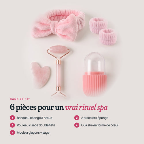 Les 6 pièces du kit rituel spa Sérac